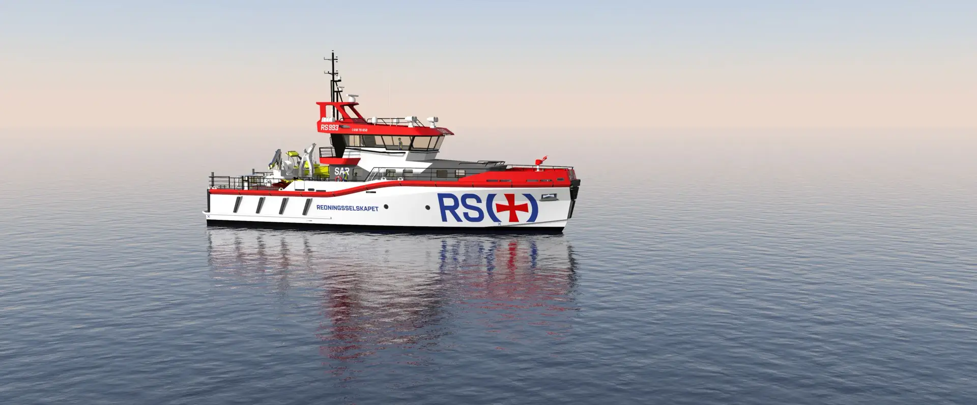 Det nye fartøyet er konstruert fra kjøl og opp for å imøtekomme RS spesifikke krav til en ny fartøyklasse for helårs operativ tjeneste i Norges mest utsatte havområder. Illustrasjonsfoto Redningsselskapet