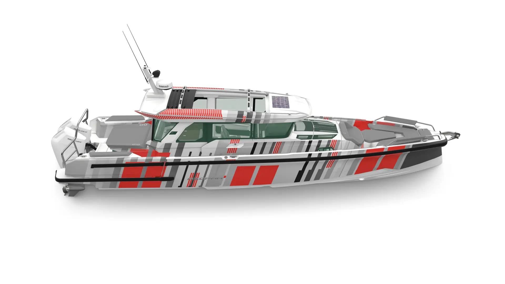 Axopar 38 XC Cross Cabin er designet som en helårsbåt med walkaround. Alle foto: Axopar